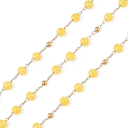 Dyed Natural Jade Round Beaded Chain CHS-C006-01I-1