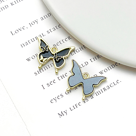 Butterfly Platinum Alloy & Resin Pendants PW-WG34E84-07-1