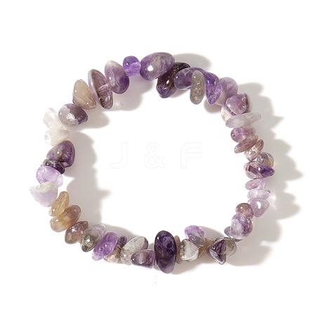 Natural Amethyst Chips Bead Stretch Bracelets for Women Men CI5318-20-1