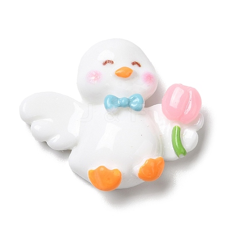 Cute Duck Opaque Resin Cabochons RESI-L038-07P-06-1
