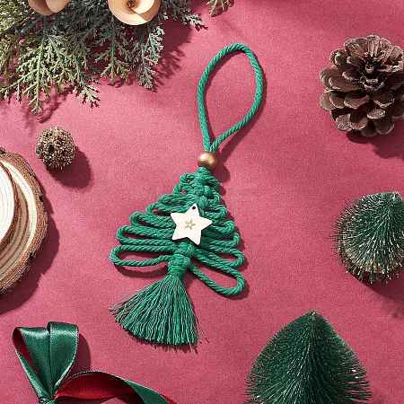 Cotton Christmas Trees Pendant Decoration HJEW-JM03830-02-1