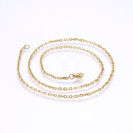 304 Stainless Steel Cable Chain Necklaces NJEW-P226-01G-01-1