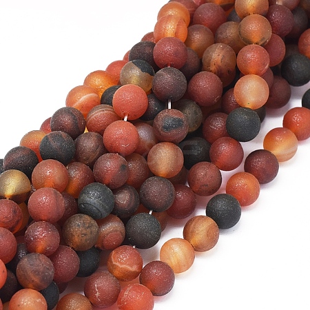 Natural Agate Beads Strands X-G-D0005-31-10mm-1