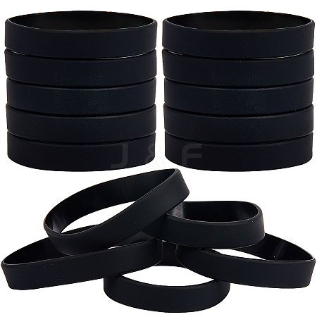 Flat Plain Silicone Cord Bracelet for Men Women BJEW-WH0016-32I-1