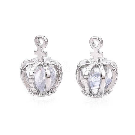 Alloy Cubic Zirconia Charms X-ZIRC-T003-17P-1