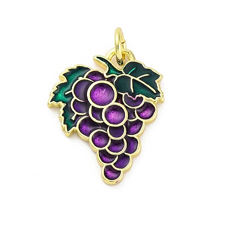 Brass Enamel Pendants KK-U066-05B-G-1