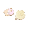 Light Gold Plated Alloy Enamel Pendants ENAM-M219-15KCG-01-2