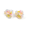 Flower Glass Plastic Stud Earrings FS-WG119A6-03-5