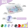 48Pcs 8 Colors Electroplate Glass Links Connectors EGLA-FS0001-48-4
