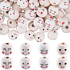 100Pcs 4 Styles Wood European Beads WOOD-GF0002-25-1