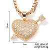 Brass Clear Cubuc Zirconia Shiny Romantic Cupid Arrow Pendant High-End Elegant Necklaces VS6918-1-1