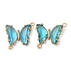 Brass Pave Faceted Glass Connector Charms X-FIND-Z020-04U-1