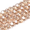 Electroplate Transparent Glass Beads Strands EGLA-Q133-01A-01-1