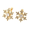 Brass Micro Pave Clear Cubic Zirconia Cuff Earrings EJEW-F370-25G-3
