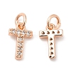 Brass Micro Pave Grade AAA Cubic Zirconia Charms LS-ZIRC-P067-11RG-T-NR-2