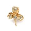 925 Sterling Silver Pave Clear Cubic Zirconia Flower Pendant Bails STER-P068-06G-1