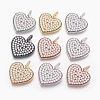 Brass Micro Pave Cubic Zirconia Pendants ZIRC-G148-06-1