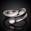 Real Platinum Plated Adjustable Brass Finger Rings for Women RJEW-BB07574-C-2