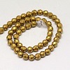 Electroplate Non-magnetic Synthetic Hematite Beads Strands G-J169C-3mm-04-2