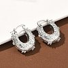 Brass Micro Pave Clear Cubic Zirconia Hoop Earrings LS-EJEW-C181-07P-2