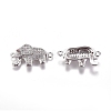 Brass Micro Pave Cubic Zirconia Links connectors ZIRC-K081-54P-1