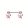 316L Surgical Stainless Steel Rose Rhinestone Nipple Rings WG189E0-12-1