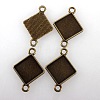 Vintage Tibetan Alloy Rhombus Cabochon Connector Bezel Settings TIBE-M016-03AB-NF-2