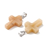 Natural Yellow Aventurine Pendants G-PW0006-02P-15-3