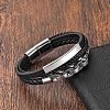 Imitation Leather Triple Layer Multi-strand Bracelets PW-WGE5FDB-02-3