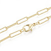 Brass Textured Paperclip Chain Necklace Making MAK-S072-03A-LG-2