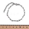 Tarnish Resistant 304 Stainless Steel Paperclip Chain Bracelet for Men Women BJEW-E031-03P-05-4