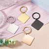 4Pcs 4 Styles Stainless Steel Keychains KEYC-TA0004-81C-4