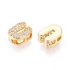 Brass Micro Pave Clear Cubic Zirconia Beads KK-T071-17G-U-2