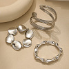 Iron & CCB Plastic Beaded Stretch Bracelets & Cuff Bangles Set for Women FS-WGEA17F-01-3