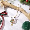 Christmas Wood & Polyester Bowknot Pendant Decorations HJEW-JM04193-03-1
