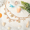 1Pc Starfish Shell Alloy & Resin & Natural Shell Double Layer Tassel Summer Beach Waist Chains for Sexy Bikini AJEW-CY0001-94-3