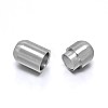 Barrel 304 Stainless Steel Magnetic Clasps with Glue-in Ends X-STAS-D059-18B-2