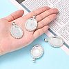 Oval Alloy Rhinestone Pendant Cabochon Settings X-ALRI-T354-01S-4