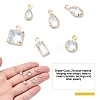 20Pcs Brass Cubic Zirconia Charms ZIRC-YW0001-12-3