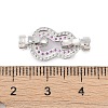 925 Sterling Silver Micro Pave Clear Cubic Zirconia Fold Over Clasps STER-U004-01P-3