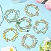 6Pcs 6 Colors Cat Eye Round Beads Multi-strand Bracelets for Women BJEW-JB12338-1