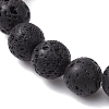 Dyed Natural Lava Rock & Pearl Beaded Stretch Bracelet BJEW-JB09723-3