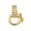 Brass Micro Pave Clear Cubic Zirconia Twister Clasps KK-P293-02B-G-1