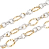 Two Tone 304 Stainless Steel Textured Oval Link Chains CHS-P028-12A-1