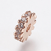 Brass Micro Pave Cubic Zirconia Bead Spacers LS-ZIRC-E143-21RG-2