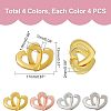 SUPERFINDINGS 16 Sets 4 Colors Brass Two Loops Heart Interlocking Clasps for DIY Jewelry KK-FH0004-13-2