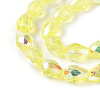 Transparent Electroplate Glass Beads Strands EGLA-N023-6x8mm-A02-3
