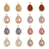 Cheriswelry 48Pcs 8 Colors  Faceted Resin Rhinestone Pendants RESI-CW0001-18-1