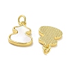 Brass Pave Shell Pendants KK-K365-08C-G-2