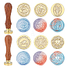 SUPERDANT 6Pcs 6 Style Wax Seal Brass Stamp Head DIY-SD0001-37-1